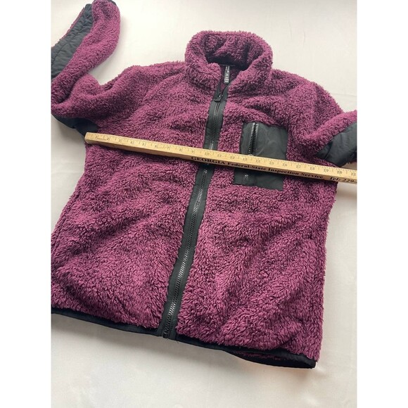 Calvin Klein Performance Womens Sherpa Jacket Medium Purple Full Zip Mock Neck - Picture 7 of 8